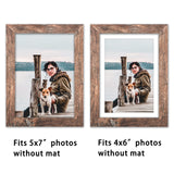 TOFOREVO Picture Frames 5x7 Set of 2 Rustic Wood Grain Photo Frame for Gallery Wall Mounting or Tabletop Display TOFOREVO