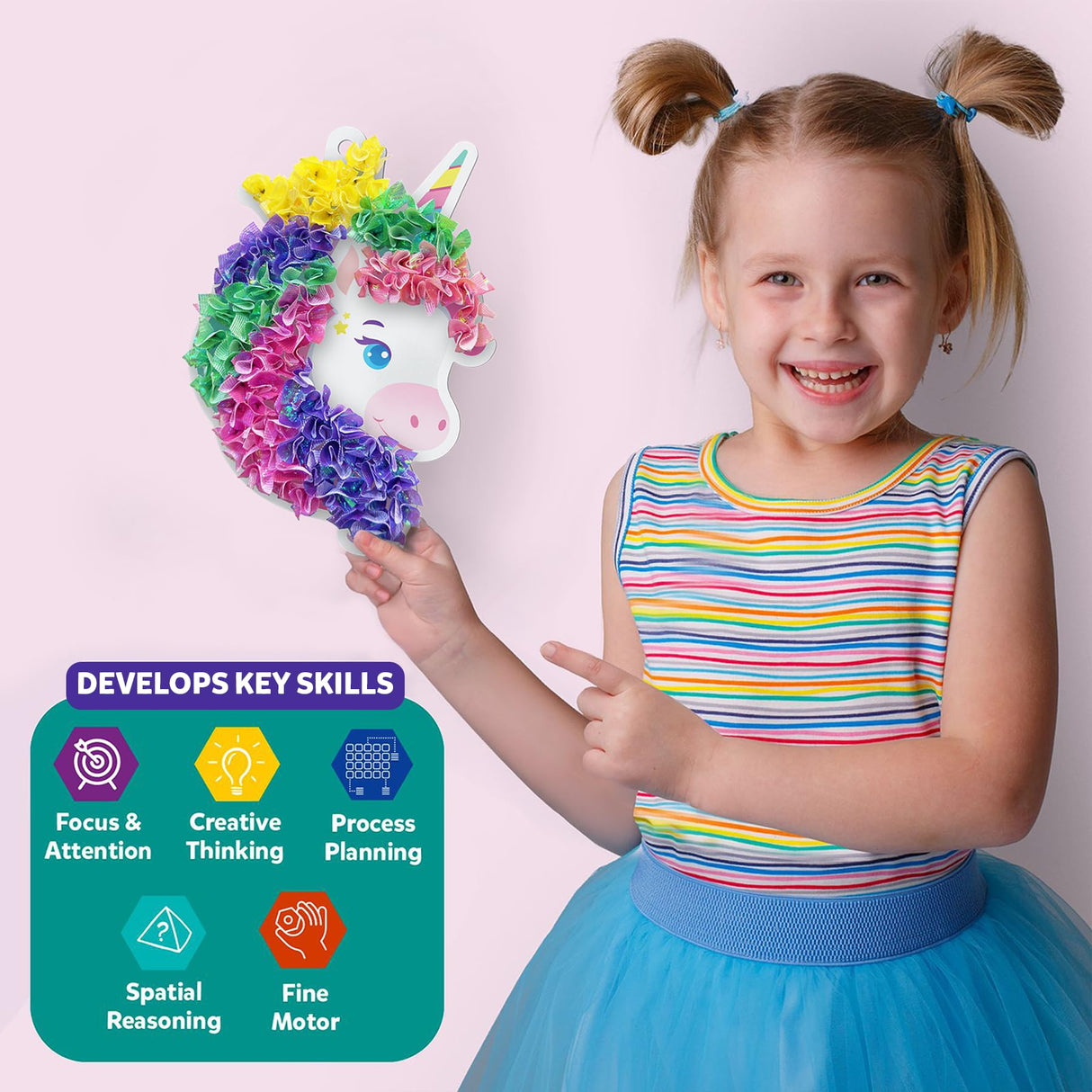 Skillmatics Poke-in Art - Magical Unicorn Dream Decor, Mess-Free Fun for Kids, DIY Wood Craft Kits, Creative Activity, Gifts for Ages 4, 5, 6, 7, 8, 9 Skillmatics