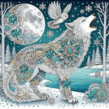 5D Wolf Special Shape Diamond Art Kits for Adults, DIY Small Crystal Rhinestones Diamond Painting, Premium Gem Art Paint with Diamonds for Home Wall Decor Paintcolor