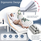 RADIATA 9 Pieces Aluminum Patio Furniture Set with Fire Pit Table, Morden Outdoor Sectional Sofa, Large Conversation Seat with Thick Cushion for Garden Backyard Deck Porch (White) RADIATA