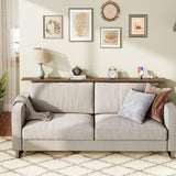 YATINEY 78.7" Skinny Console Table with Power Outlets, 5.9" Sofa Tables Narrow Long, Industrial Behind Couch Table, for Hallway, Entryway, Living Room, Rustic Brown and Black CT205UBR YATINEY