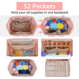 Leudes Knitting Bag Backpack, Yarn Storage Organizer Large Crochet Bag Tote Christmas Gift Yarn Holder Case for Carrying Projects, Knitting Needles (Upgraded Pink) Leudes
