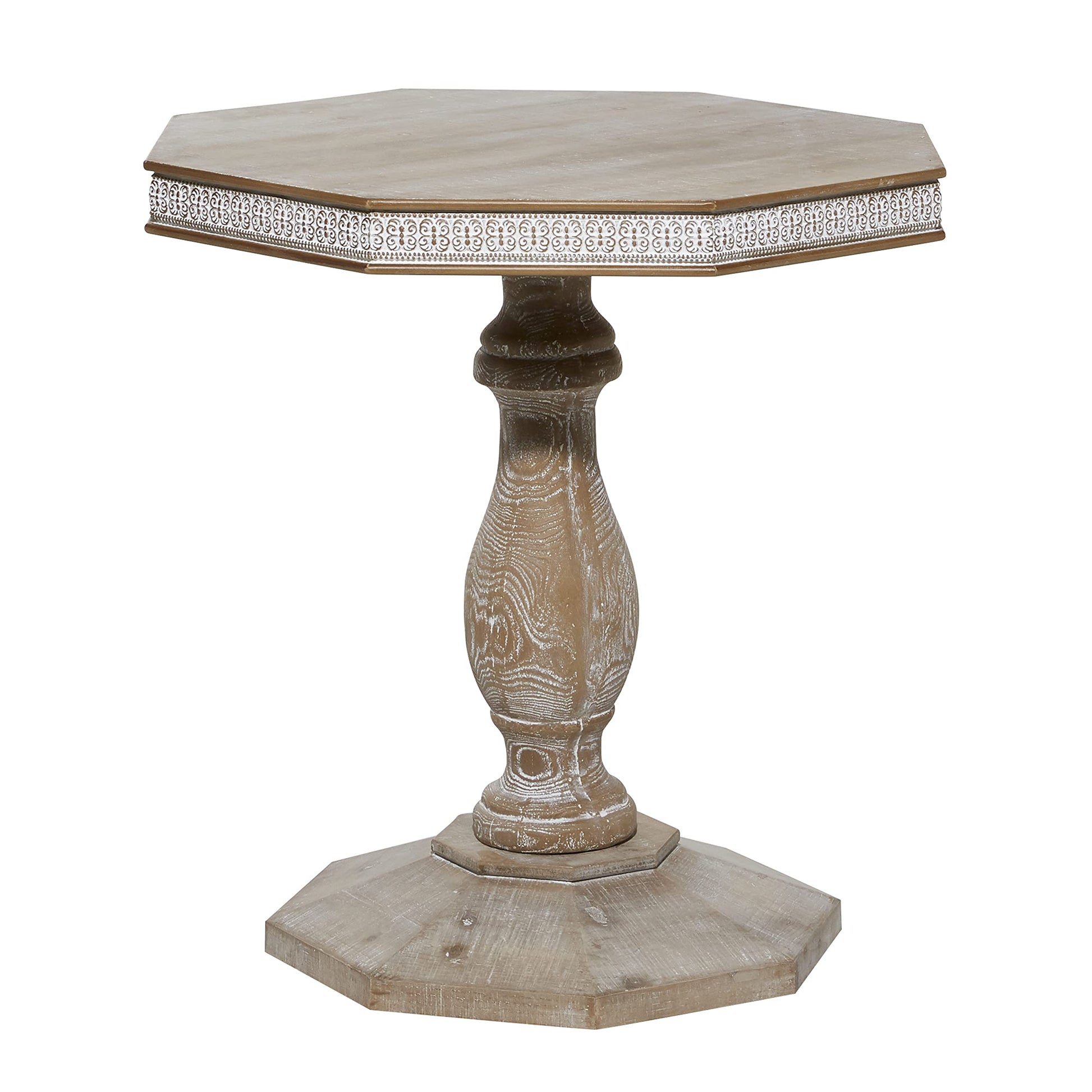 Deco 79 Wood Scroll Handmade Side End Accent Table Intricately Carved End Table, Side Table 28" x 28" x 30", Brown - WoodArtSupply