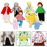 ONEST 20 Pieces Wooden Dollhouse Family Set Mini People Figures Dog Cat Sets Dollhouse Dolls Wooden Doll Family Pretend Play Figures Accessories for Pretend Dollhouse Toy ONEST