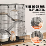 VEVOR Cat Cage Indoor Catio Cat Enclosure, Large Cat House on Rotating Wheels, 4-Tier Pet Playpen, Cat Crate Cat Kennel, 35.4" L x 23.6" W x 51" H VEVOR
