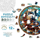 Wooden Puzzles for Adults - The Dragon's Library Wooden Jigsaw Puzzles for Adults Kids, Unique Shaped Challenging Animal Adult Puzzles，Creative Gifts Family Game 8.5 * 8.5in 100pcs Purdicra