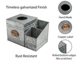 Kotinara Galvanized Tissue Box Cover Square with Rustic Bathroom Organizer - Rustic Tissue Box Holder with Storage - A Perfect Farmhouse Tissue Box Cover with Storage Box. KOTINARA