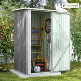 Patiowell 3 x 3 FT Outdoor Storage Shed,Small Garden Tool Storage Shed with Sloping Roof and Single Lockable Door, Outdoor Shed for Backyard Garden Patio Lawn, Grey Patiowell