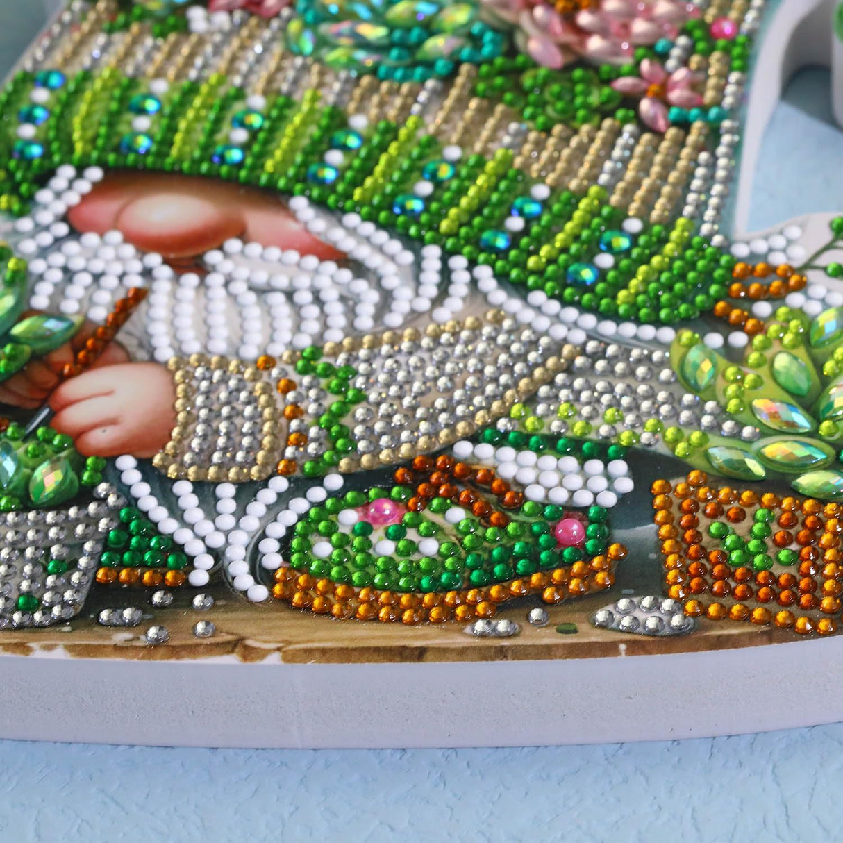 Succulents Gnome Tabletop Diamond Art Painting - DIY Diamond Art Kits for Adults Figurines Special Shaped Rhinestone Gem Art Statues, 5D Painting with Diamond Dots Sculpture Ornaments for Beginner Baipisan