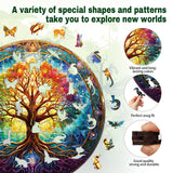Wooden Puzzles for Adults, 200 Pieces Tree of Life Puzzle Uniquely Irregular Animal Shaped Wooden Jigsaw Puzzles, Creative Gift for Teenagers and Adults WHJSG