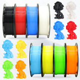 1.75mm 8 Spools Popular Colors 3D Printer PLA Filament Bundle Pack: Black White Red Blue Yellow Orange Limegreen SkyBlue, Each Spool 250g, Widely Compatible, Total 2Kg 3D Printing Filament Bblife