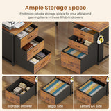 SEDETA L Shaped Gaming Desk with 6 Drawers, Reversible Computer Office Desk with File Drawer, Hutch, Storage Shelves, Gaming Corner Desk with Led Lights, Power Outlet for Two Person, Rustic Brown SEDETA