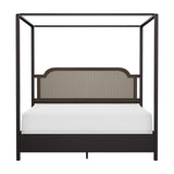 Hillsdale Melanie Wood and Metal King Canopy Bed with Low Footboard, Oiled Bronze Hillsdale