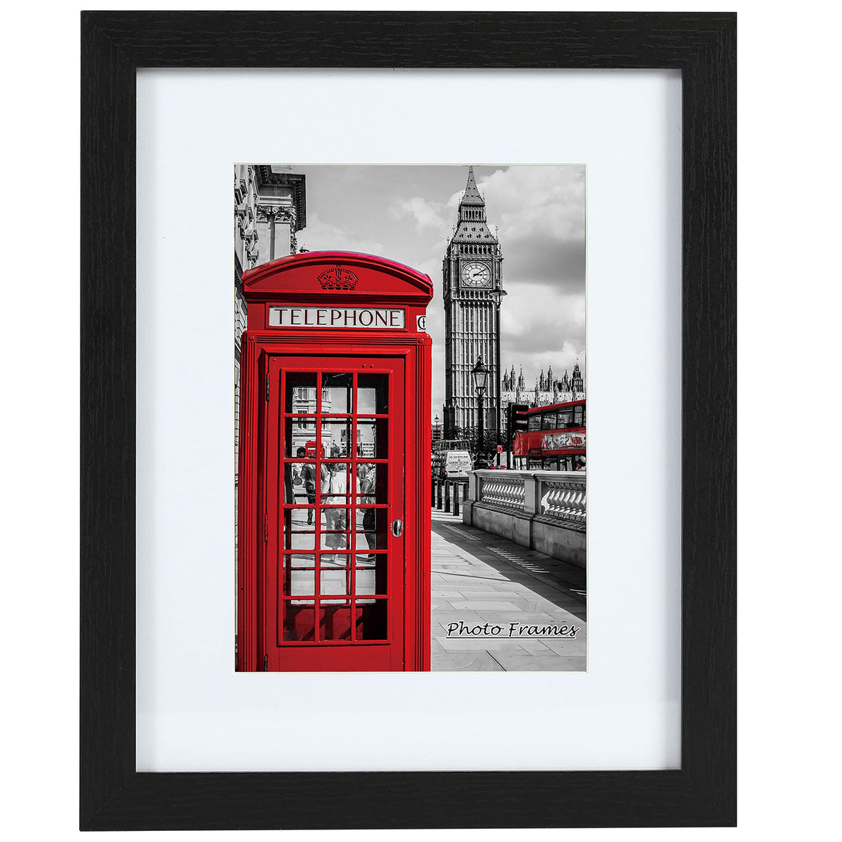 PEALSN 11x14 Picture Frame Set of 6, Display Pictures 8x10 with Mat or 11x14 Without Mat for Wall Mounting or Table Top, Photo Frames Collage for Wall Decor, Black Woodgrain. PEALSN