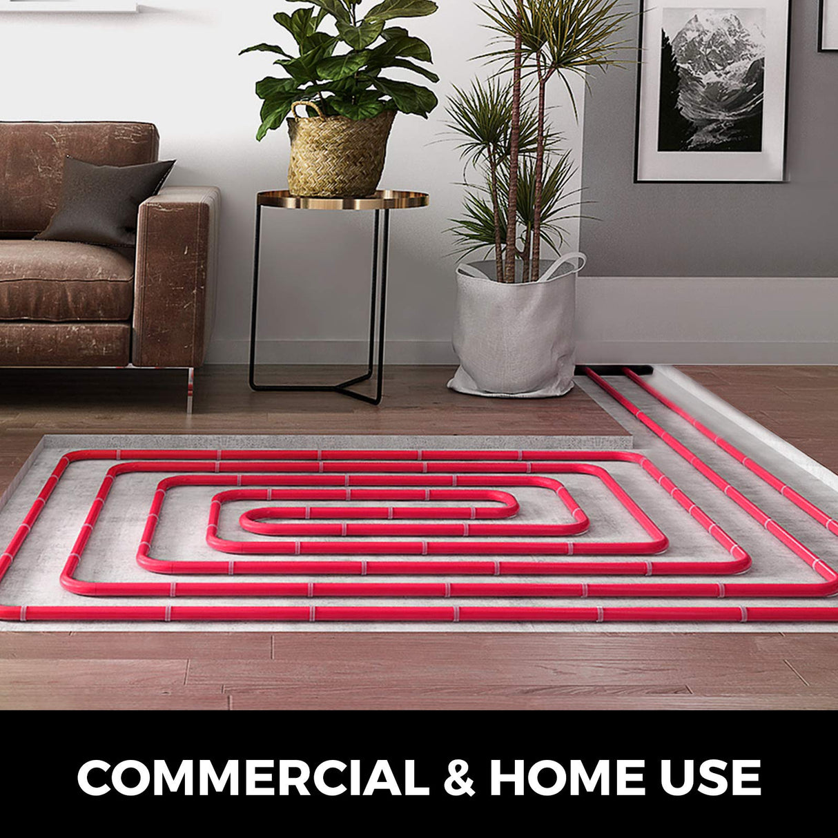 VEVOR Oxygen-Barrier PEX Tubing 300Ft Red 1/2 Inch Radiant Floor PEX Pipe Radiant Heat Floor Heating Plumbing Cold and Hot Water Tubing VEVOR