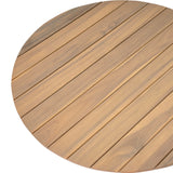 Christopher Knight Home Lalina Outdoor Coffee Table, Acacia Wood Accent Table with Slatted Panel Design, Round Patio Table for Garden Porch Balcony, Low Maintenance Outdoor Furniture, Natural Christopher Knight Home