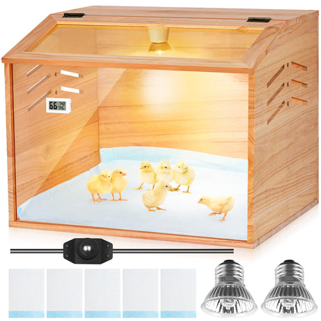 Brooder Box for Chicks,Chicken Chick Brooder Box 15.7×15.7×19.7 Inch ROVOCLO