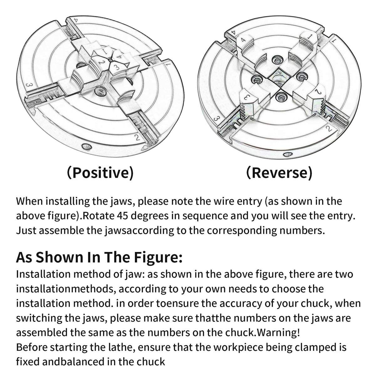 Wood Lathe Chuck, 6 inch 4 Jaws, Self-Centering Lathe Chucks for Woodturning, 4 Jaw Chuck for Wood Lathe 1 x 8TPI Thread PNBO