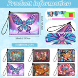Silkfly 6 Pcs Diamond Painting Purses Clutch DIY Diamond Handbag PU Leather Painting Bags 5d Handmade Wristlet Wallet with Strap and Zipper for Women Gift(Butterfly Style) Silkfly
