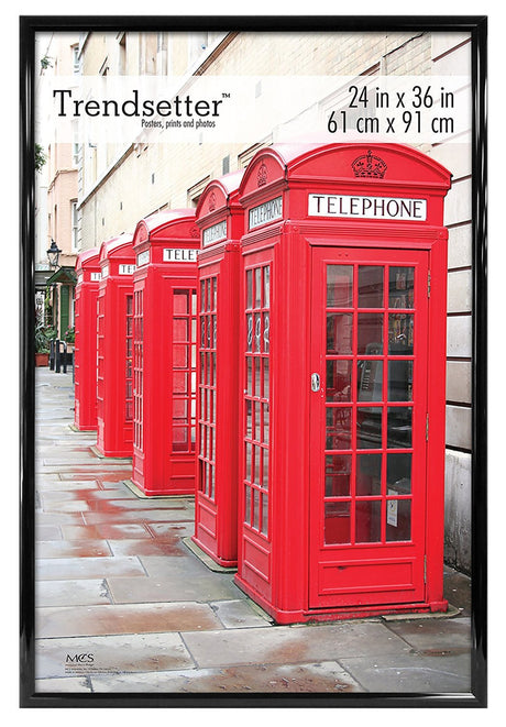 MCS Trendsetter 24x36 Poster Frame Black High-Gloss, Vertical & Horizontal Wall Hanging Large Picture Frame for Photos, Posters & Art Prints (1-Pack) MCS