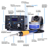 YIHUA 939D+ Digital Soldering Station, 75W Equivalent with Precision Heat Control (392°F to 896°F) and Built-in Transformer. ESD Safe, Lead Free with °C/°F display (Black) YIHUA