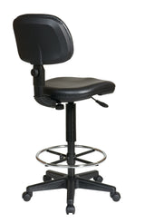 Office Star DC Series Adjustable Drafting Chair with Foot Ring and Sculptured Foam Seat, Black Vinyl Office Star Products