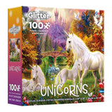 Ceaco - Unicorns Glitter - The Castle Unicorns- 100 Piece Jigsaw Puzzle Ceaco