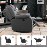 EBELLO Classic Power Recliner Chair, Oversized Electric Reclining Chair with Overstuffed Cushion and Back, Soft Fabric Adults Single Recliner Sofa for Living Room, Grey EBELLO