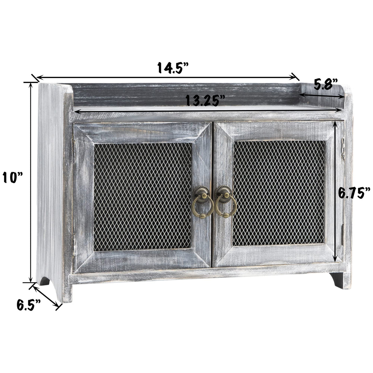 COLLECTIVE HOME - Storage Cabinet, Mini Countertop Cabinet, Wood Organizer for Kitchen Living Room Bedroom Bathroom Office with Magnetic Door, 14.5 x 6.5 x 10 (Gray) COLLECTIVE HOME