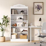 LITTLE TREE 73" Modern 5-Tier Bookcase, White Storage Shelf for Living Room, Bedroom, Home Office LITTLE TREE