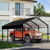 Walsunny Metal Carport 12x15 FT Heavy Duty Carport Canopy with Enhanced Base, Outdoor Car Shelter with Galvanized Steel Roof and Frame Garage for Truck, SUV, Boat, Gray Walsunny