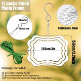 WindMage 12 Pack 3inch Sublimation Wind Spinner Blanks 3D Aluminum Metal Wind Sculpture Kinetic Spinners for Yard and Garden Indoor Art Sublimation Christmas Ornament Hanging Decoration (Photo Frame) WindMage