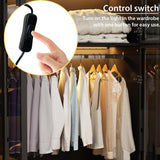 Hitow Wardrobe Cabinet with LED Lights, Armoire Closet with Glass Doors, Wooden Large Wardrobe with Hanging Rod & 5 Tiers Shelf, Modern Bedroom Armoire Clothes Organizer, Black 47.2" W Hitow