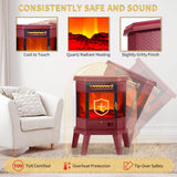 Electric Fireplace Heater 22 in Freestanding Fireplace Stove Infrared Fireplace RealSmart with 3D Flame Effect Remote Control, Timer, Overheating Protection Heater for Indoor Use Black (Christmas Red) RealSmart