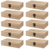 FUNSUEI 10 PCS 7.9 x 3.9 x 2 Inch Wooden Box, Unfinished Wood Box, Wooden Boxes for Crafts, Wood Boxs with Hinged Lid for Jewelry, DIY Craft, Storage, Gift FUNSUEI