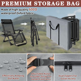 Oversized Zero Gravity Chair with Cushion XXL, 33In Padded Lounge Chair, Recliner Camping Chair W/Full-Alu Alloy Lock, Cushion, Storage Bag, Footrest, Cup Holder, Folding Chair Support 500lbs, Black YOMIFUN