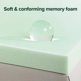ZINUS 3 Inch Green Tea Memory Foam Mattress Topper, Smaller, More Convenient WonderBox Packaging, Pressure-Relieving Layers, CertiPUR-US Certified, Queen Zinus