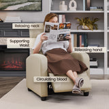 Topeakmart Fabric Recliner Sofa Push Back Recliner Chair Adjustable Modern Single Reclining Chair Upholstered Sofa with Pocket Spring Living Room Bedroom Home Theater Beige Topeakmart