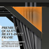 GARTOO 8.5x8.5FT Outdoor Hardtop Gazebo - Aluminum Heavy-Duty Galvanized Steel Top Gazebo with Breathable Netting & Privacy Curtain, Double Roof Gazebos for Patio, Porch, Garden, Lawn, Deck, Backyard GARTOO