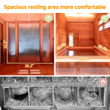 GARWOOD Large Wooden Chicken Coop Outdoor Big Hen House Poultry Pet Duck Hutch with Run Cage Nesting Box Waterproof Asphalt Roof Ramp Removable Tray Wire Fence for Backyard Small Animals 79" Brown GARWOOD