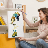 NiArt Paint by Numbers for Adults Beginners, DIY Paint by Numbers on Canvas for Kids, Oil Painting Kits for Gift Home Wall Decor, 10 Brushes and Acrylic Paint,16x20 Inch,(Pearl-Earring Cat, Unframed) NiArt