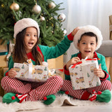 SaringSwoon Construction Christmas Wrapping Paper for Kids - Holiday Wrapping Paper with Dump Trucks, Cranes, Excavators with Santa Hats & Gifts, Christmas Tree - 40×28 Inches, 4 Folded Sheets SaringSwoon