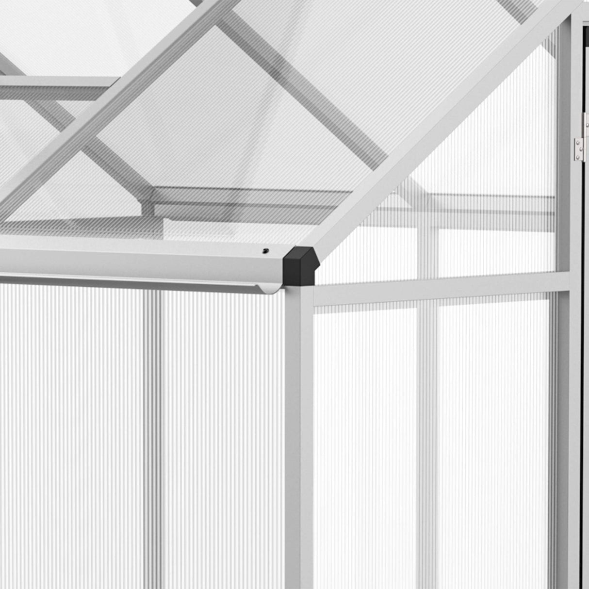 Outsunny 6' x 6' Walk-in Polycarbonate Greenhouse with Roof Vent for Ventilation & Rain Gutter, Heavy Duty Aluminum Green House, Hobby Greenhouse for Winter Outsunny