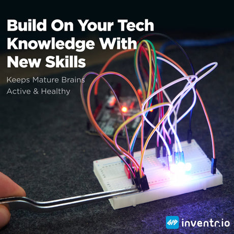 Adventure Kit: 30 Days Lost in Space | Premium STEM Coding Course for Adults & Teens | Robotics & Engineering Projects with Expert Teachers | Arduino IDE Compatible Kit inventr.io