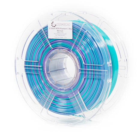 Cookiecad PETG Filament 1.75mm 1kg Rainbow Multicolor 3D Printer Filament - Mermaid PETG Cookiecad
