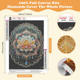 SENQAO Mandala Diamond Art Painting Kits for Adults, Full Drill Diamond Dots Paintings for Beginners, Round 5D Paint with Diamonds Pictures Gem Art Painting Kits DIY Crafts Kits 12x16inch SENQAO
