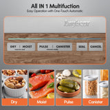 Anybear Vacuum Sealer Machine, 90kPa 120W Wide Seal All-IN-1 Powerful Food Storage, Build-in Cutter | Bags Storage | Digital Countdown Display | 2 Bag Rolls and 5pcs Pre-cut Bags (Silver Wood Grain) anybear