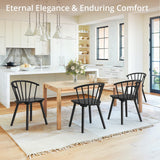 LUE BONA Black Dining Chairs Set of 4, Farmhouse Wood Dining Chairs with Semicircular Backrest, Spindle Dining Chair for Kitchen and Dining Room, 18 Inch LUE BONA