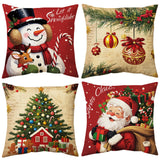 UPOFFICIS Christmas Pillow Covers 18x18 inch Set of 4, Christmas Decorations Cushion Covers, Xmas Pillow Covers, Pillowcases Throw Pillow Covers for Sofa Couch Home Decor UPOFFICIS