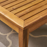 Christopher Knight Home Grenada Sectional Sofa Set | 5-Piece 3-Seater | Includes Coffee Table and Ottoman | Acacia Wood Frame | Water-Resistant Cushions | Teak and Beige, Finish Christopher Knight Home